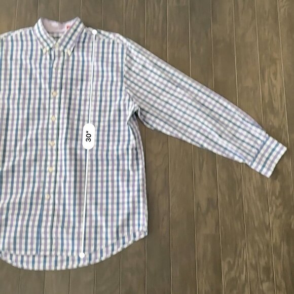 Blue, White & Purple Check Izod Large Shirt - Picture 6 of 11